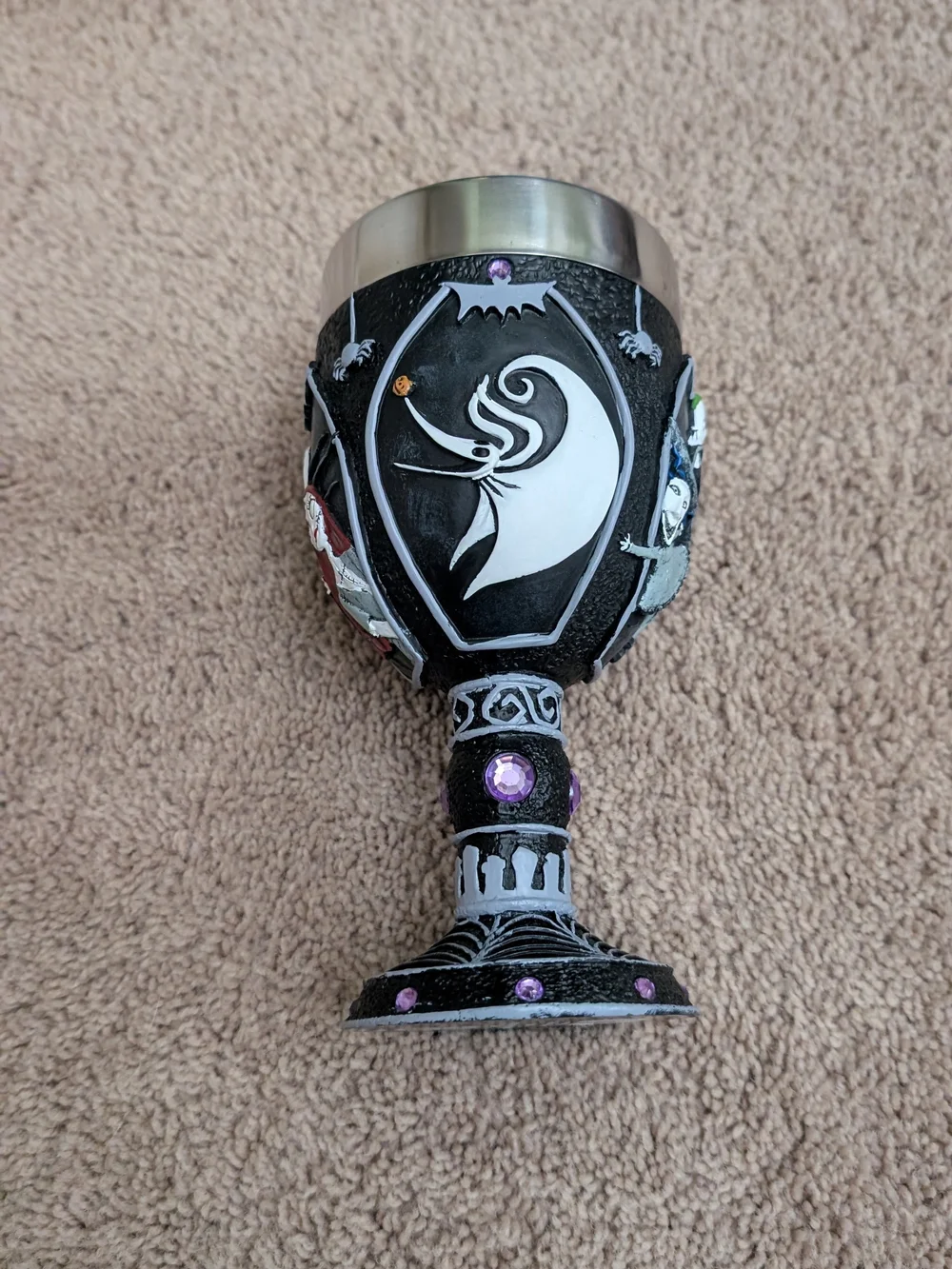 The Nightmare Before Christmas Jack & Sally Decorative Goblet - Black and Purple